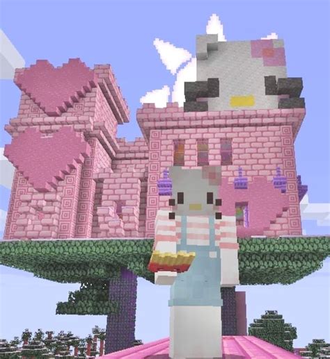 Hello Kitty Matching. . Minecraft hello kitty house